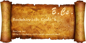 Bedekovich Csák névjegykártya